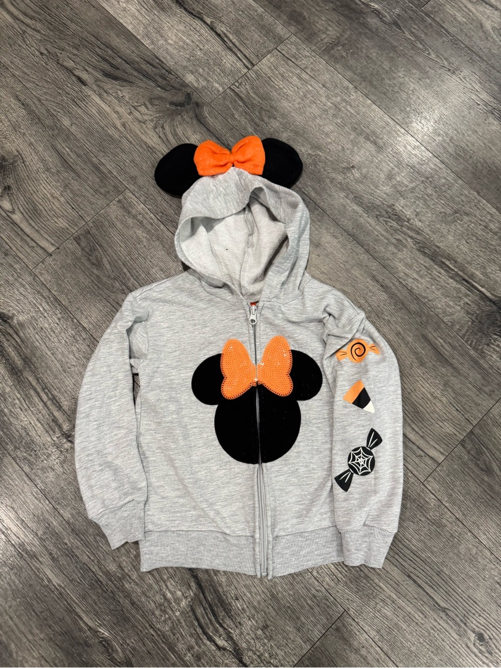 Minnie-Ears Hoodie with Orange Bow